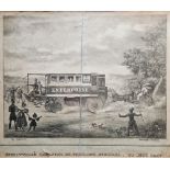 Charles Hunt, The Enterprise, Steam Omnibus, 19th century lithograph by Seleznev, marked in