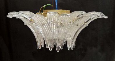 Barovier & Toso Murano glass 'Palmette' suspension lamp/electrolier, 5310 series, in the form of