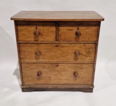 Late 19th/early 20th century stained pine chest of drawers with two short drawers above two long