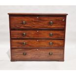Victorian mahogany secretaire chest, the button release fall front opening to reveal various drawers