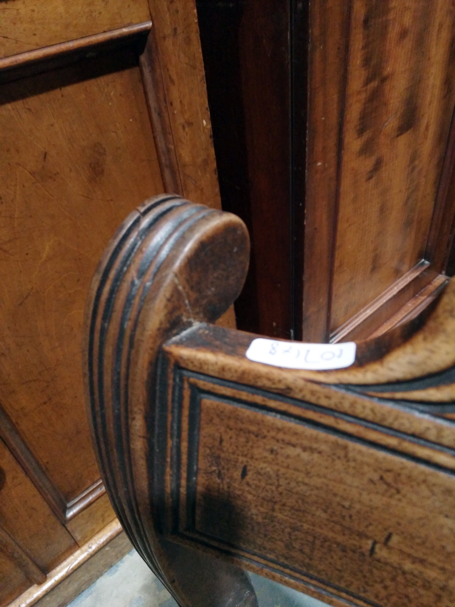 Set of three Regency mahogany brass inlaid dining chairs, each with reeded supports with stuffover - Image 11 of 14