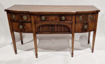 Regency-style mahogany bowfronted sideboard by Gill & Ryegate, London, late 19th century, with later