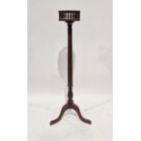 Victorian mahogany jardiniere/torchere stand with galleried octagonal top, on tripod base, 116cm