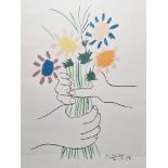 After Pablo Picasso (1881-1973) Lithograph in colours "Bouquet of Peace", signed and dated within
