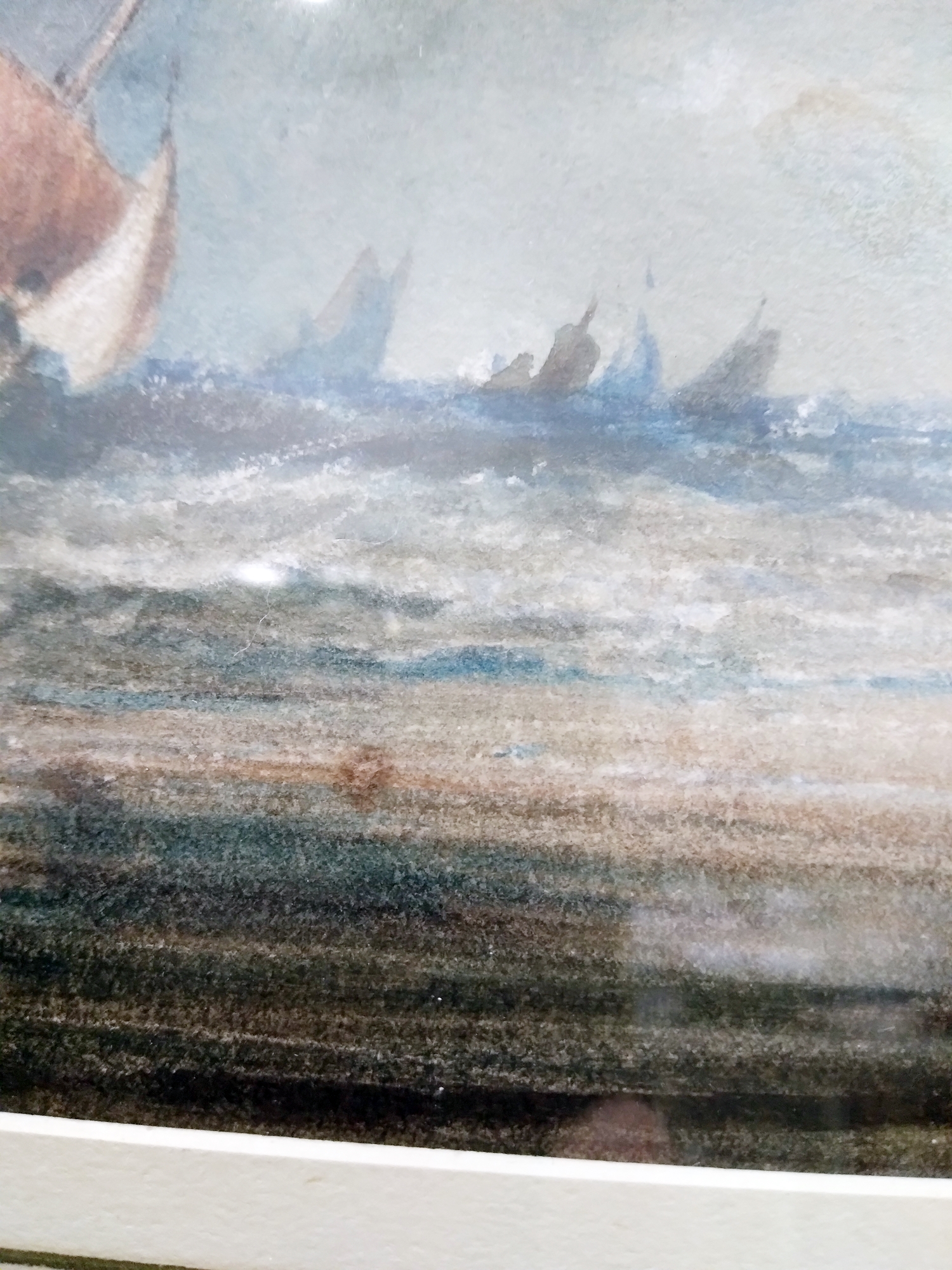 Anthony Vandyke Copley Fielding (1787-1855) Watercolour Coastal scene with boat in rough sea and - Image 4 of 9
