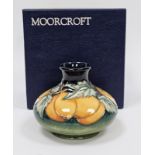 Contemporary Moorcroft vase, compressed squat globular form, printed and impressed marks, circa