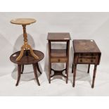 Victorian mahogany pembroke table, 64cm high x 53cm wide x 30cm deep when folded flat, a mahogany