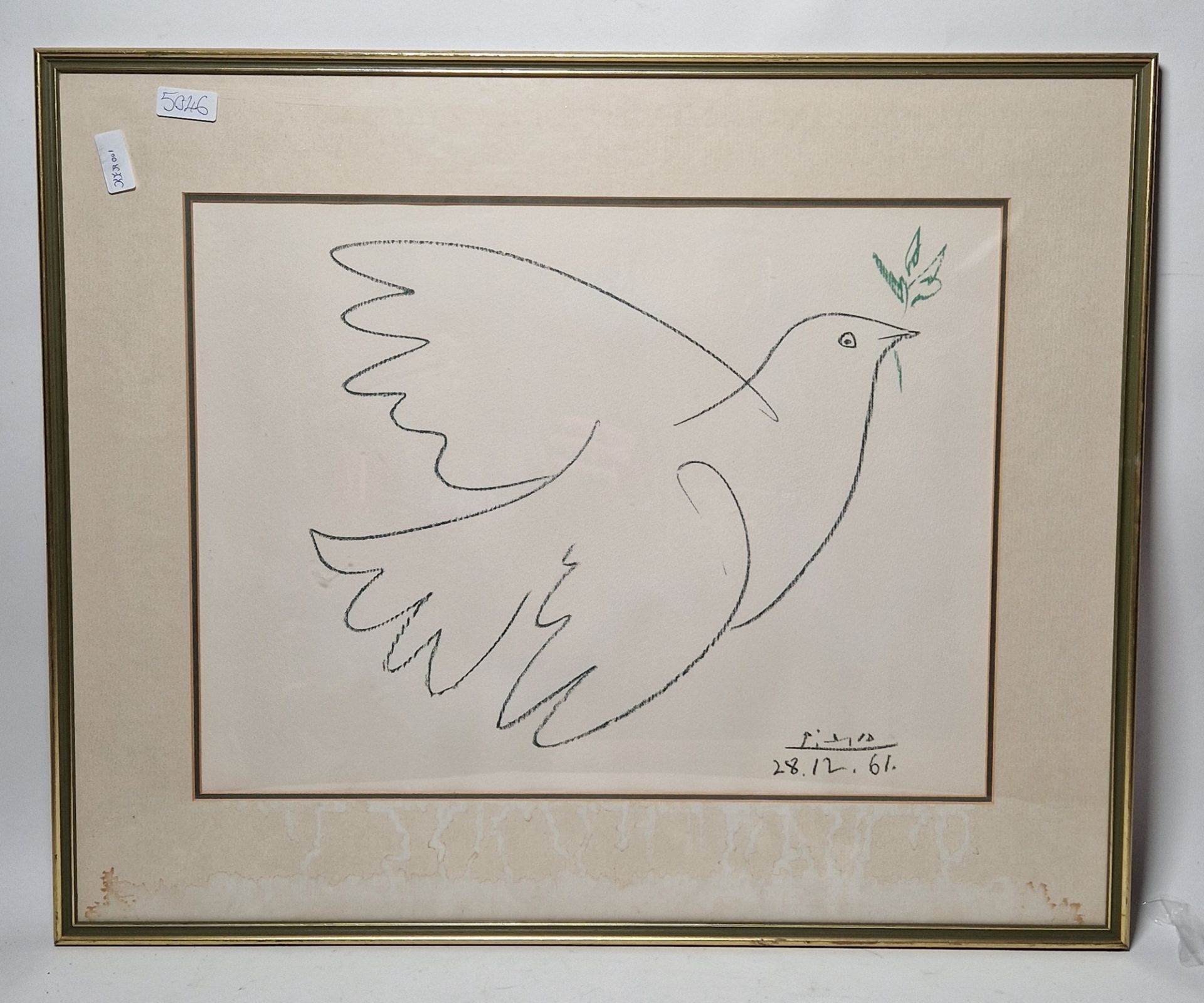 After Pablo Picasso (1881-1973) Offset lithograph "Dove of Peace", open edition, signed and dated - Image 4 of 4