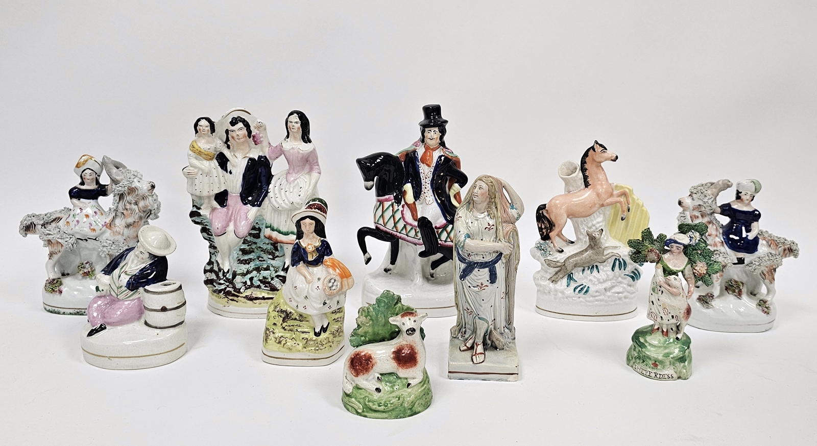 Group of Staffordshire pearlware and pottery figures, circa 1800 and later including a figure - Image 2 of 2