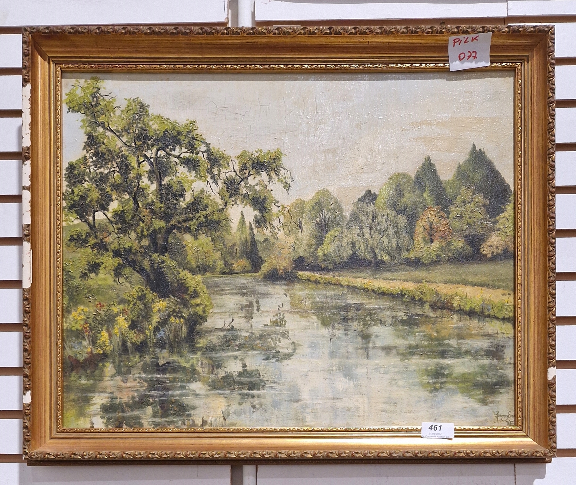 Jeremy Evans (20th Century) Oil on canvas Wooded river landscape view, signed lower right 40cm x - Bild 2 aus 3