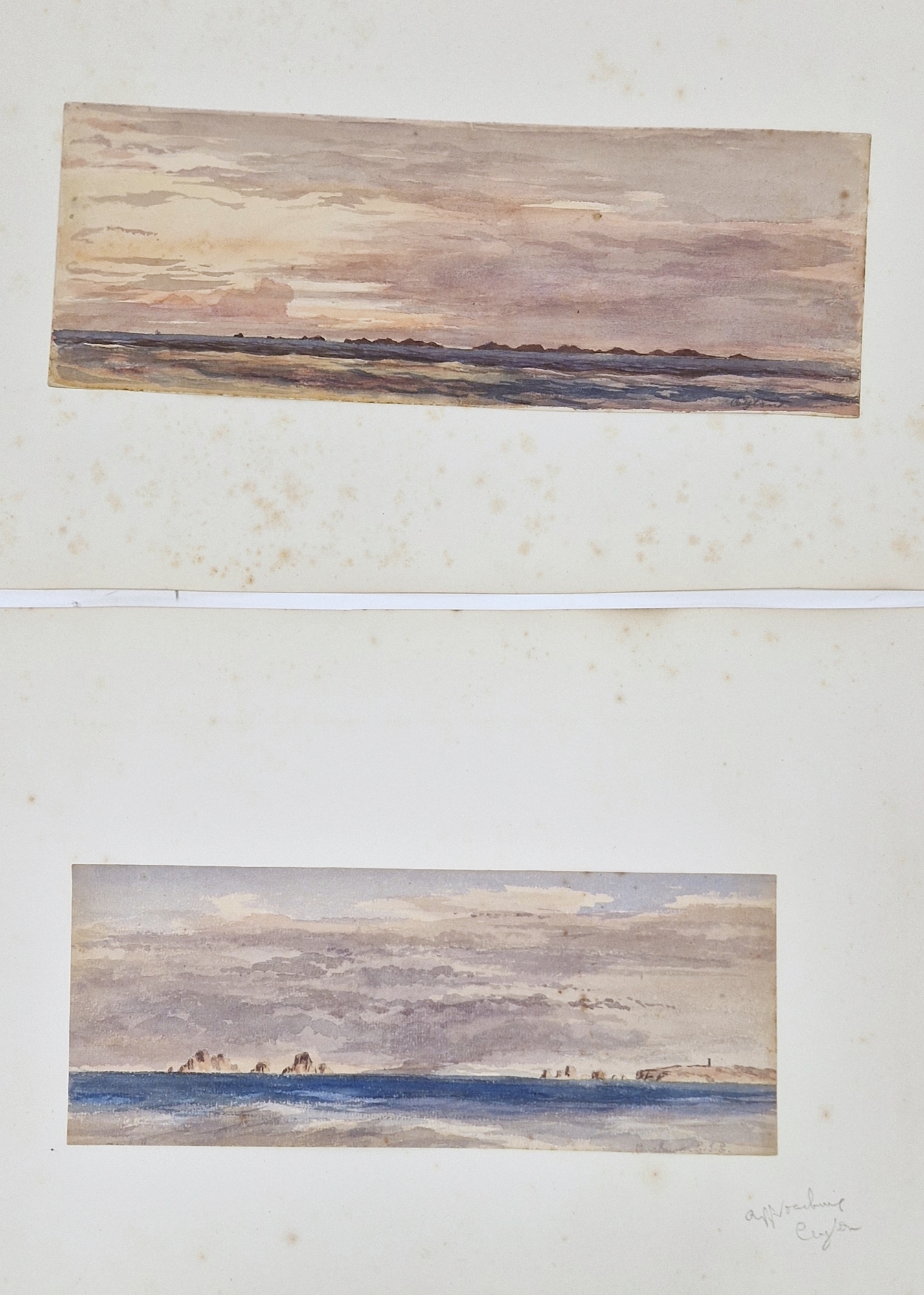 Watercolour drawings - collection Attrib. A H. Walter " A Passage from India to England 1873" - Image 3 of 13