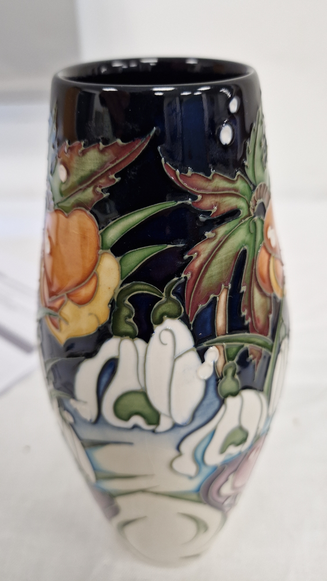 Moorcroft Snow Time pattern tapered baluster vase by Emma Bossons, printed and impressed marks, - Image 9 of 22