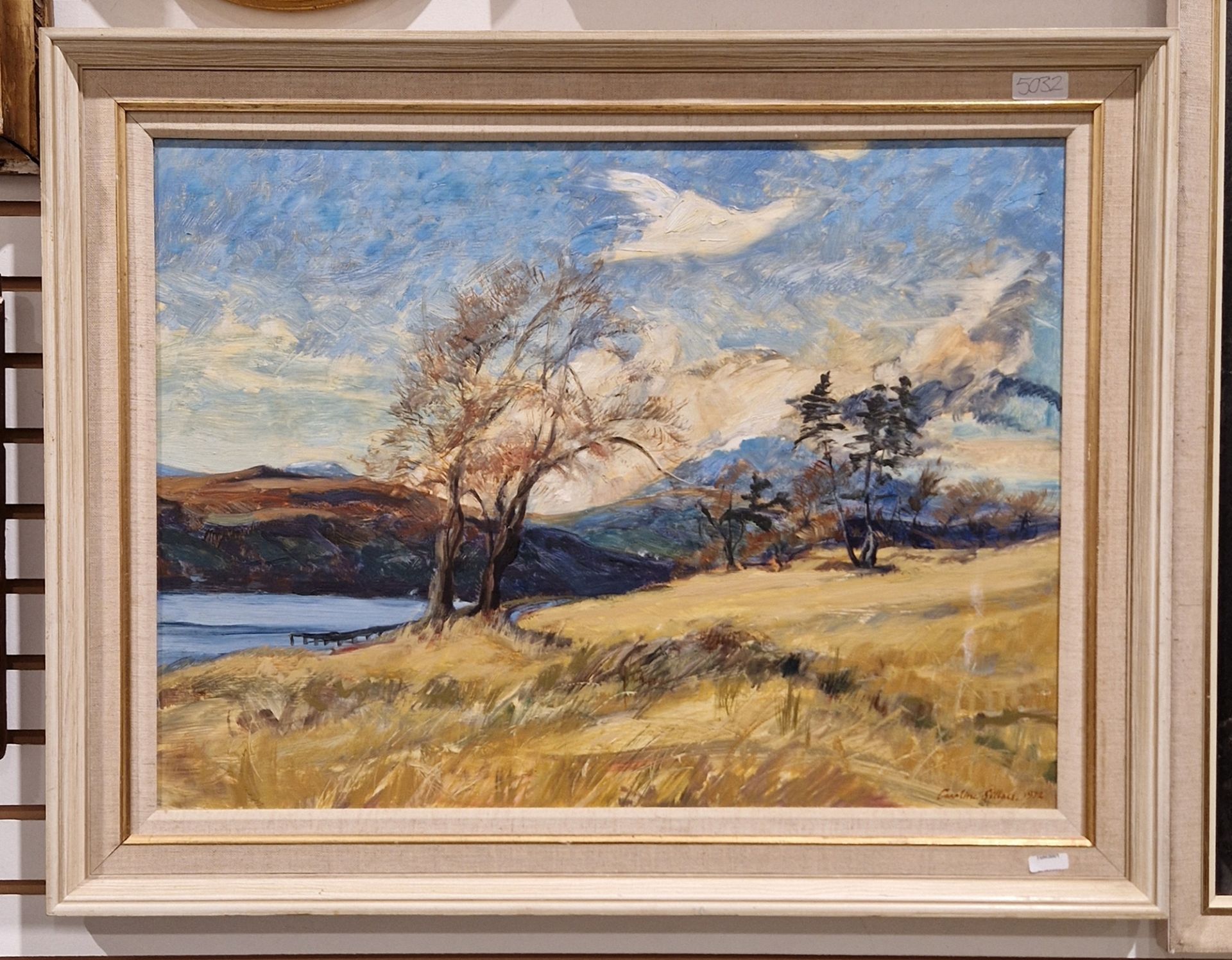 Caroline Sillars (1933-1988) Oil on board "The First Snow on Creacham Mor", (sic) signed and dated - Image 2 of 3