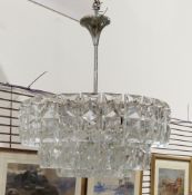 20th century cut glass circular chandelier/electrolier, formed of four graduating circles of glass