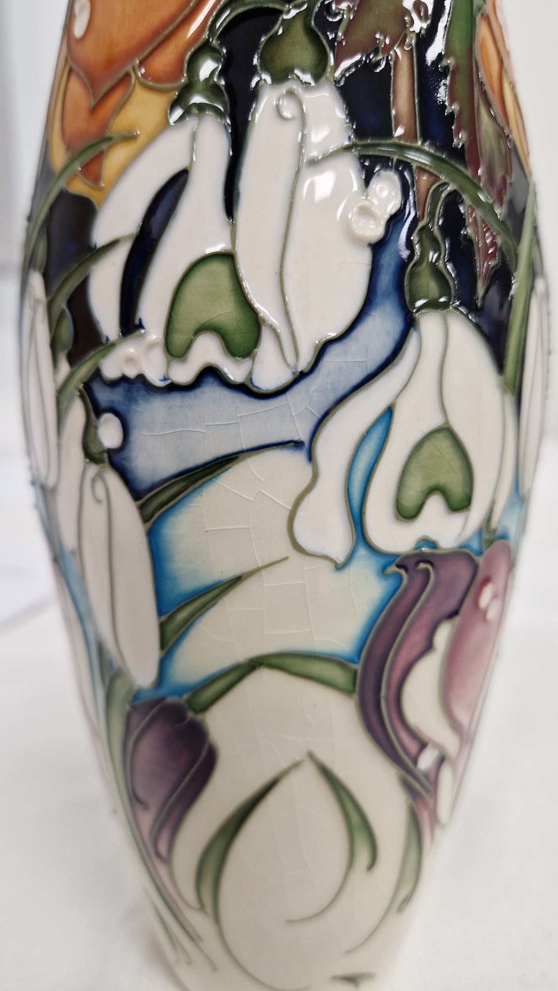 Moorcroft Snow Time pattern tapered baluster vase by Emma Bossons, printed and impressed marks, - Image 6 of 22