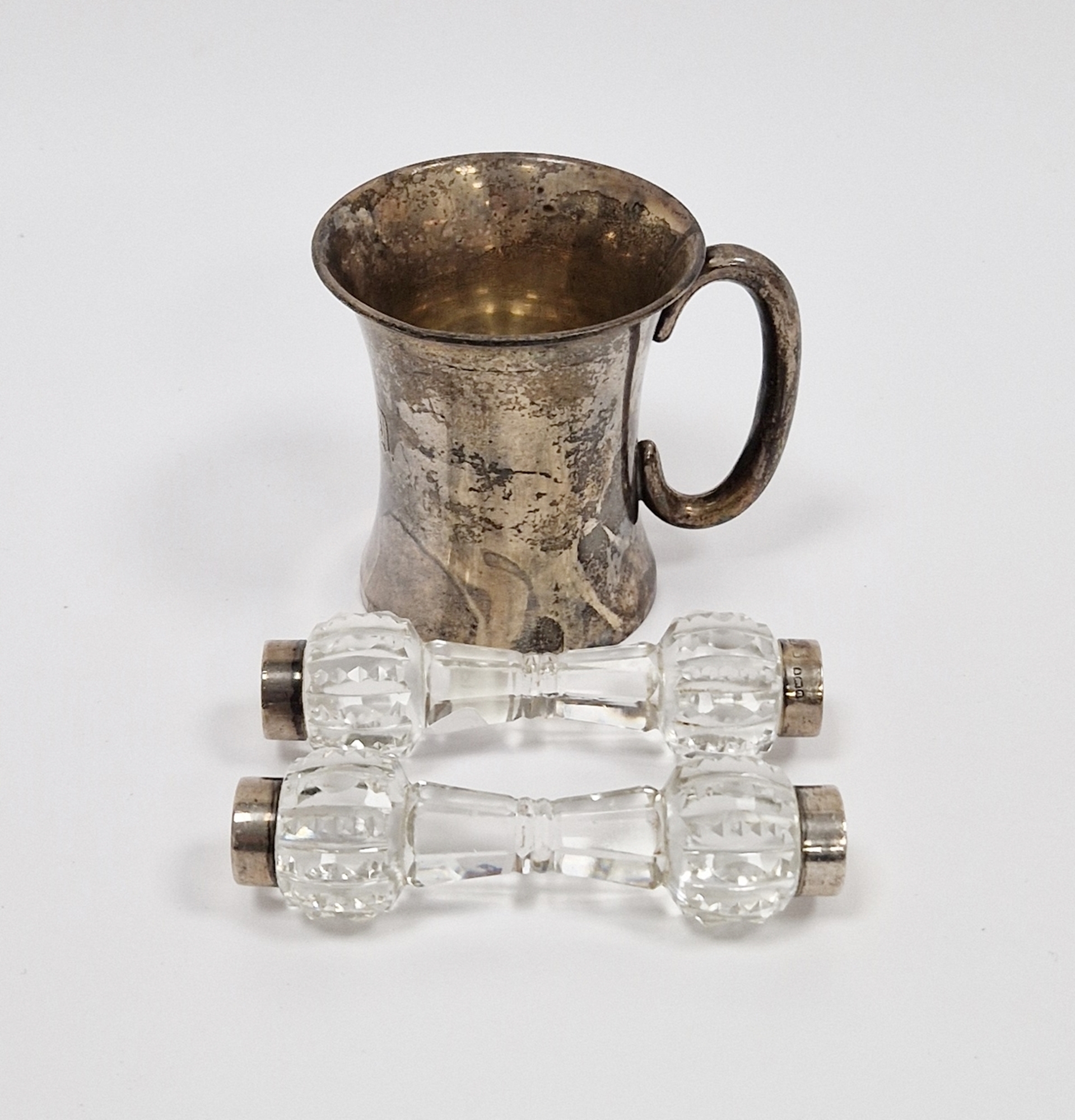 Early 20th century silver christening mug, Birmingham assay marks, other marks rubbed, gross