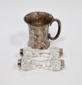 Early 20th century silver christening mug, Birmingham assay marks, other marks rubbed, gross