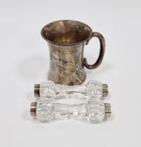 Early 20th century silver christening mug, Birmingham assay marks, other marks rubbed, gross