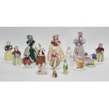 Group of continental porcelain and German figures by Hertswig Katzhutte, comprising a group of