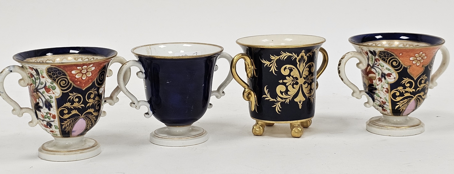 Group of Derby porcelain two-handled cups and a group of English porcelain coffee cans, circa 1820' - Image 4 of 6