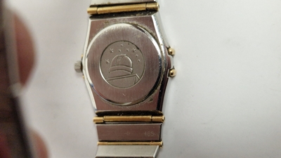 Lady's Omega Constellation wristwatch, gold and stainless steel, the circular dial with raised dot - Image 10 of 10