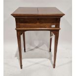 Late 19th/early 20th century inlaid rosewood writing desk, the hinged top revealing a rising