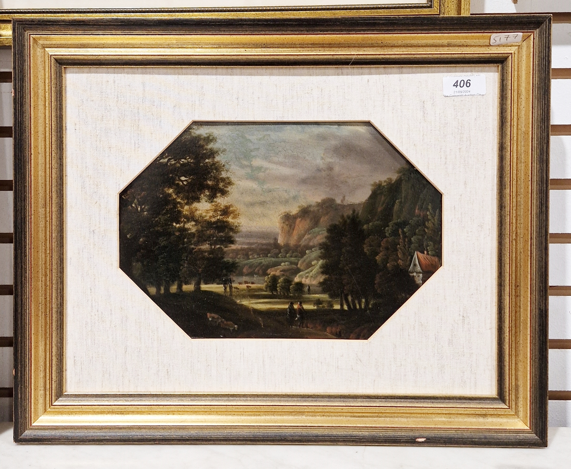 19th century English school  Oil on panel Figures in riverside landscape, 18.5cm x 27.5cm ( - Image 4 of 4