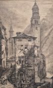Quantity of sketches of Architectural drawings, mounted, pencil and paper, to include: Miss Cooch