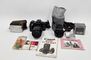 Canon EOS100 camera with Canon zoom lens and other camera equipment
