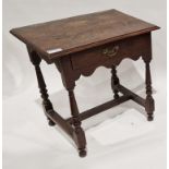 Georgian-style oak side table, 19th/early 20th century, with moulded rectangular top above a