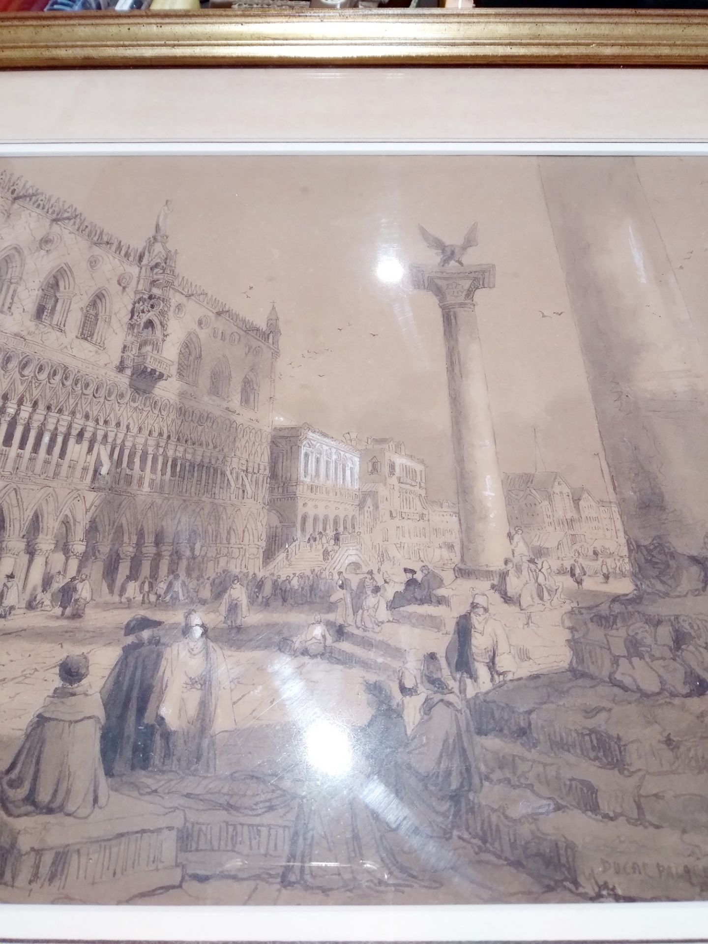 Samuel Prout (1783-1852) Pencil, pen, ink and grey wash heightened with white "The Doge's Palace, - Image 6 of 9