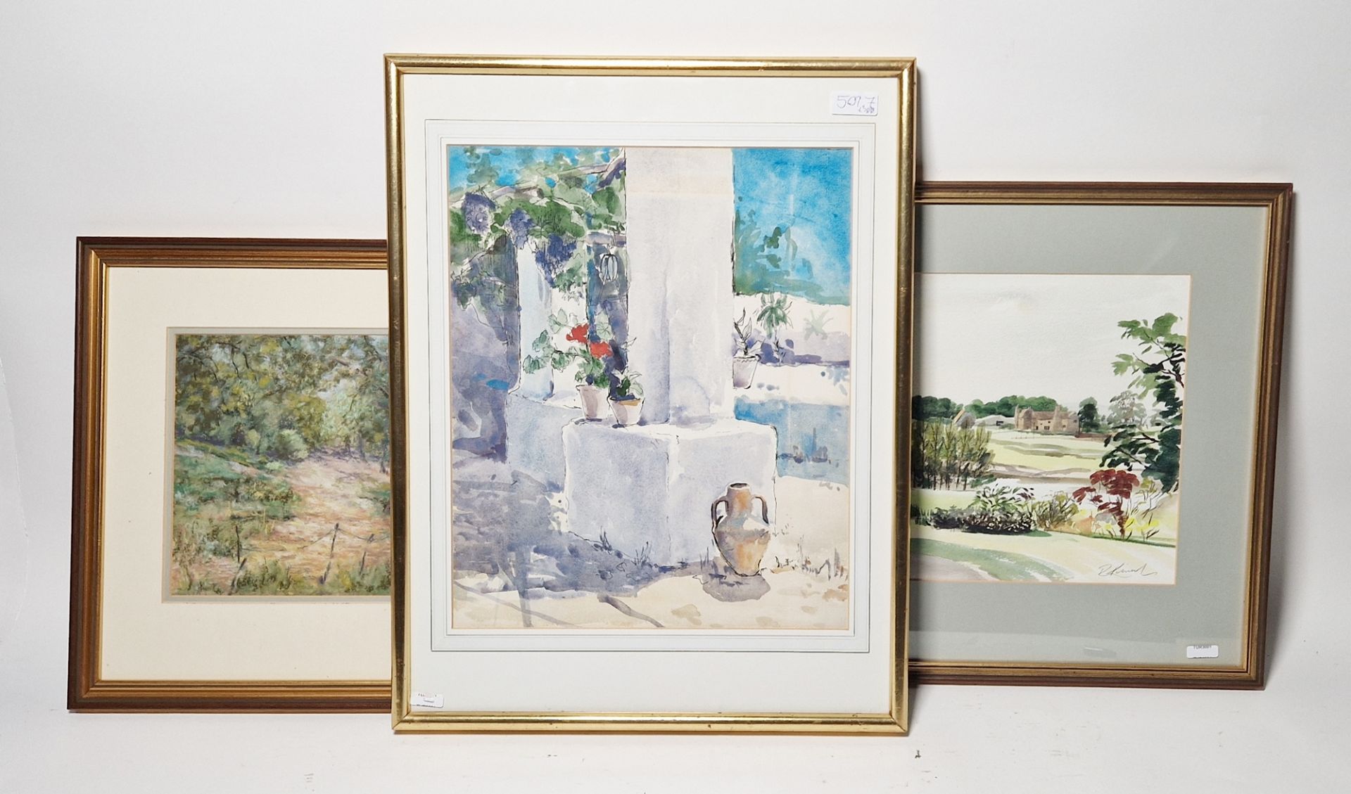 Daphne Clark (20th century) Pastel "Way Through the Grove, San Stefano, Corsica", signed lower - Image 6 of 12
