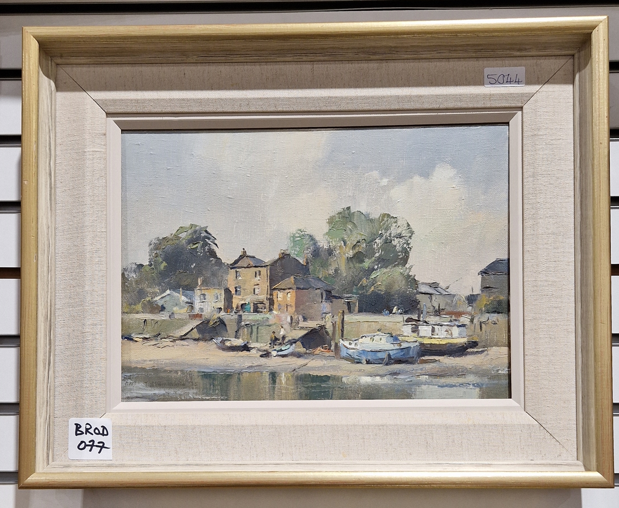 Trevor Chamberlain ROI RSMA (b.1933) Oil on canvas "The Waterfront at Hammersmith", signed and dated - Image 2 of 20