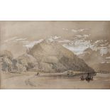 Attributed to George Clarkson Stanfield (1828-1878) Pencil and watercolour sketch heightened with