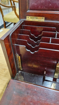 Edwardian marquetry inlaid fall-front stationery casket, the front with leather lined fold-out - Image 14 of 54