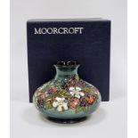 Contemporary Moorcroft 'Carousel' pattern compressed oviform vase, printed and impressed marks,
