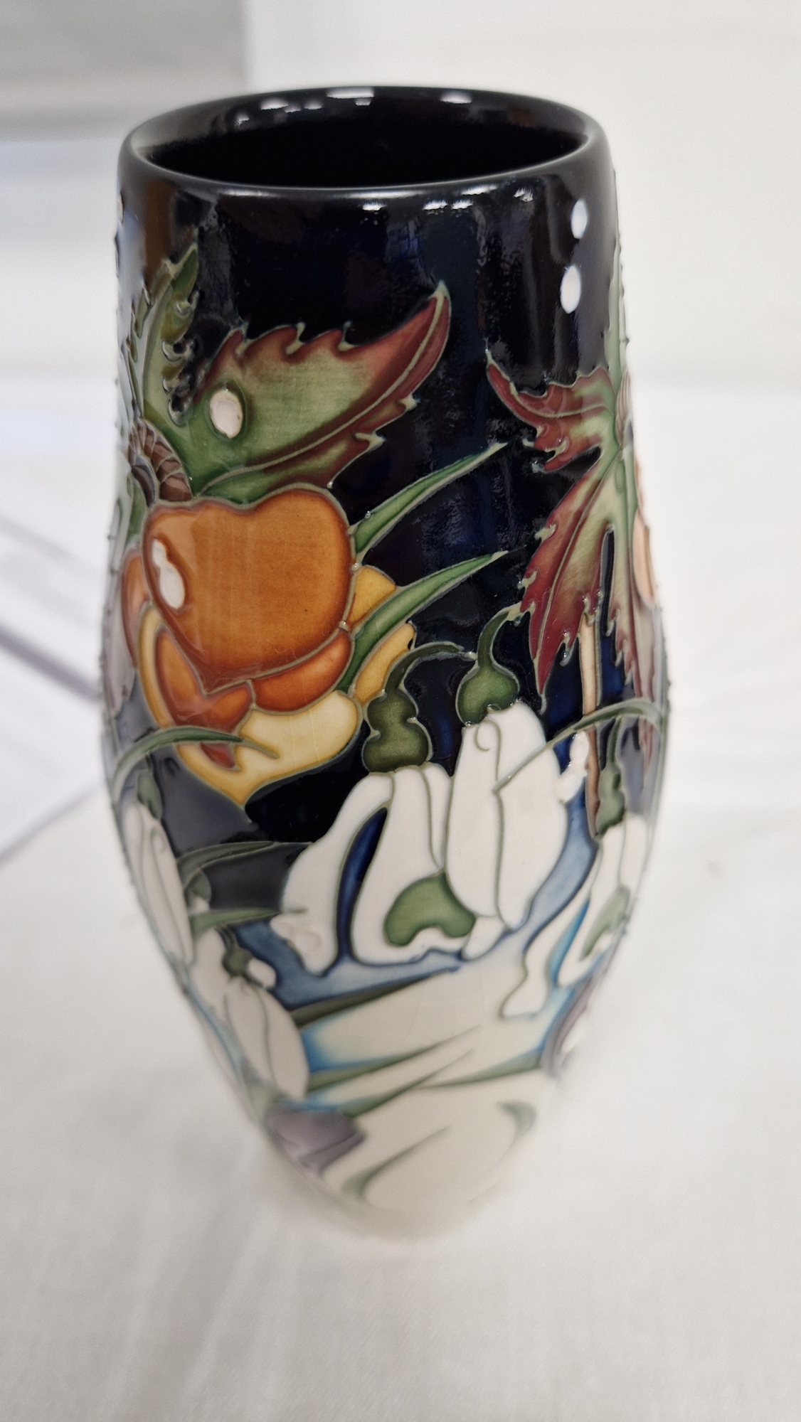 Moorcroft Snow Time pattern tapered baluster vase by Emma Bossons, printed and impressed marks, - Image 10 of 22