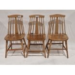 Set of three Ercol-style dining chairs, each 84cm high (3)
