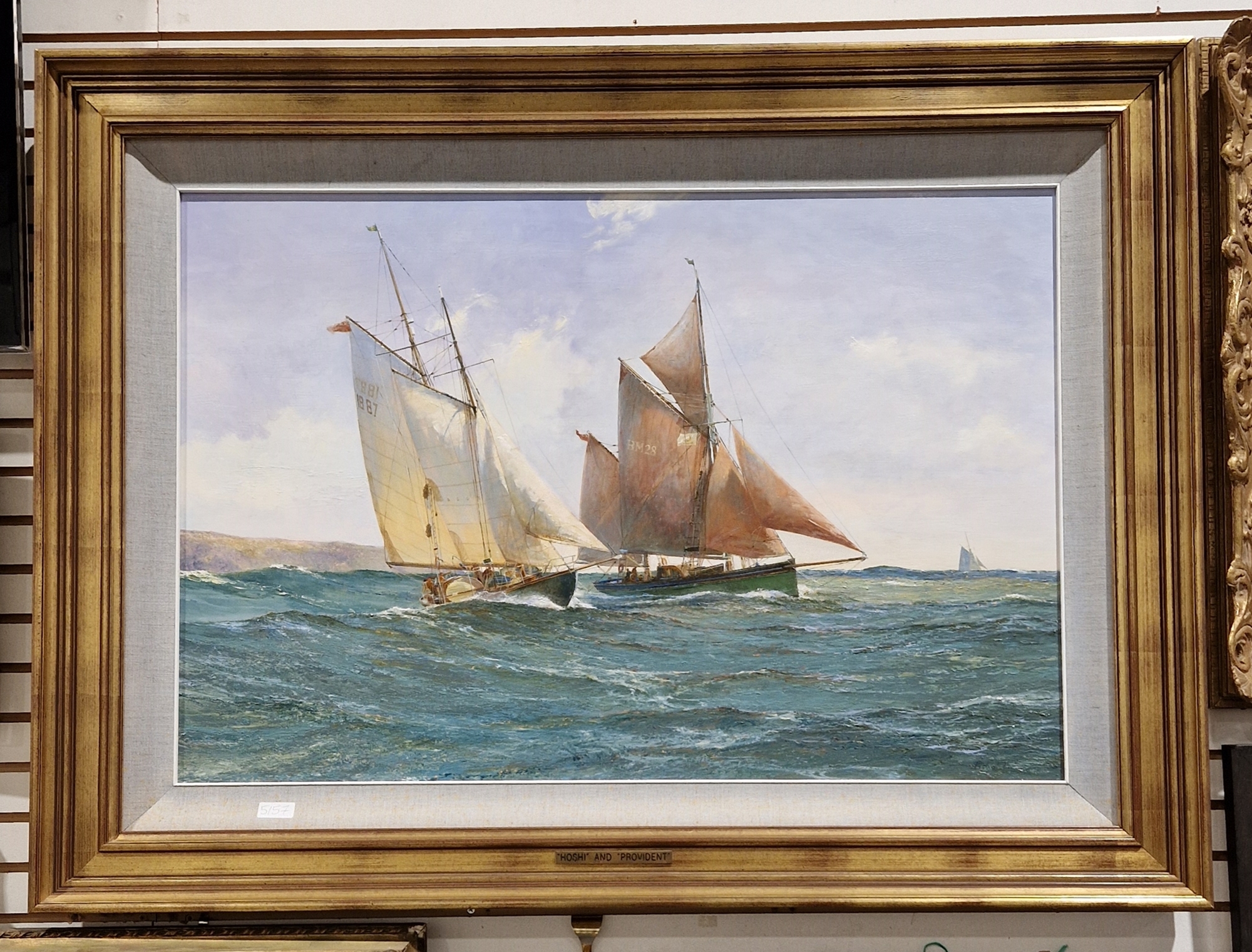 Michael Lees (British, 20th century) Oil on panel "Hoshi and Provident", maritime scene, signed - Bild 2 aus 3