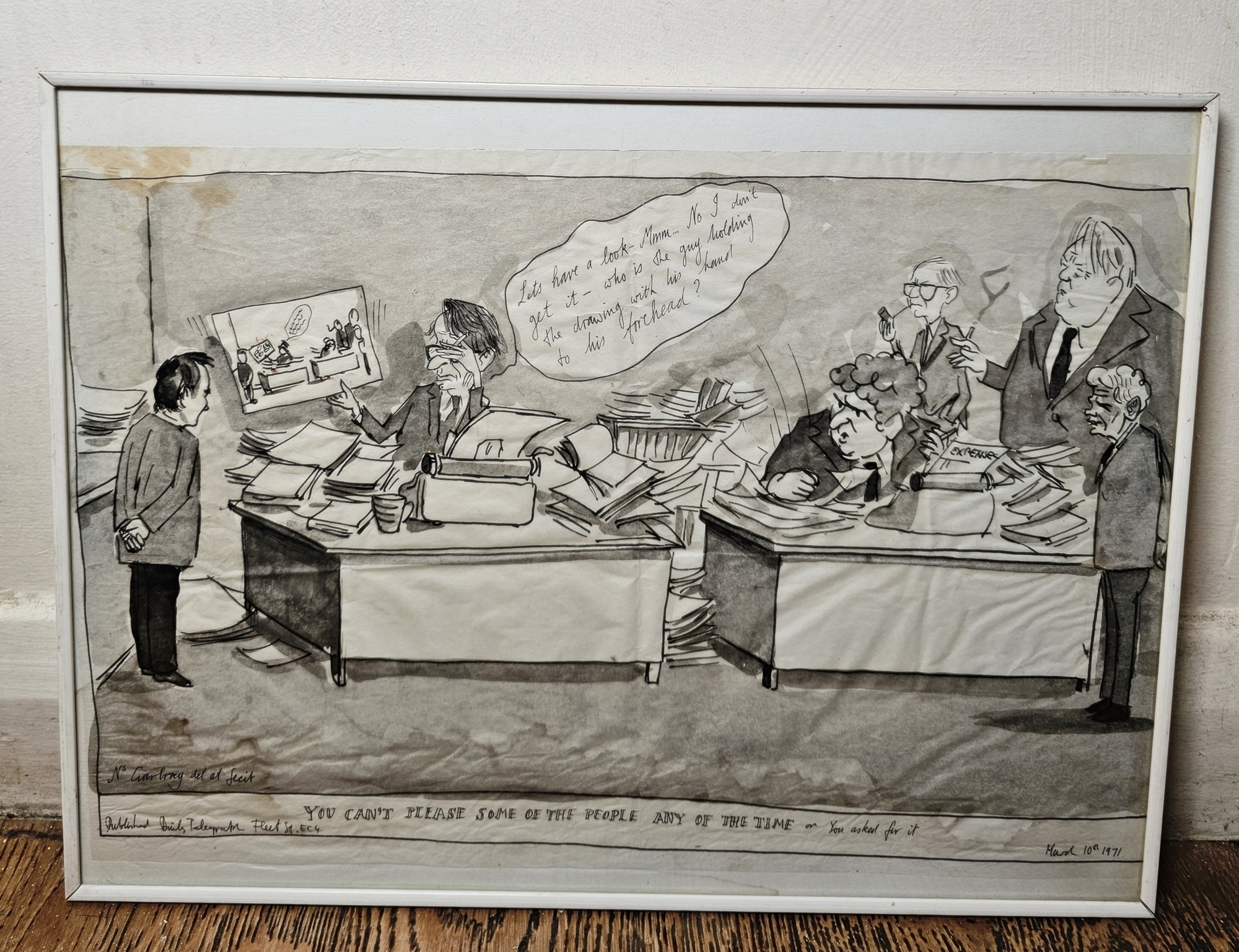 Nicholas Garland (20th century) Pen and ink wash "You Can't Please Some of the People Any of the - Image 2 of 8