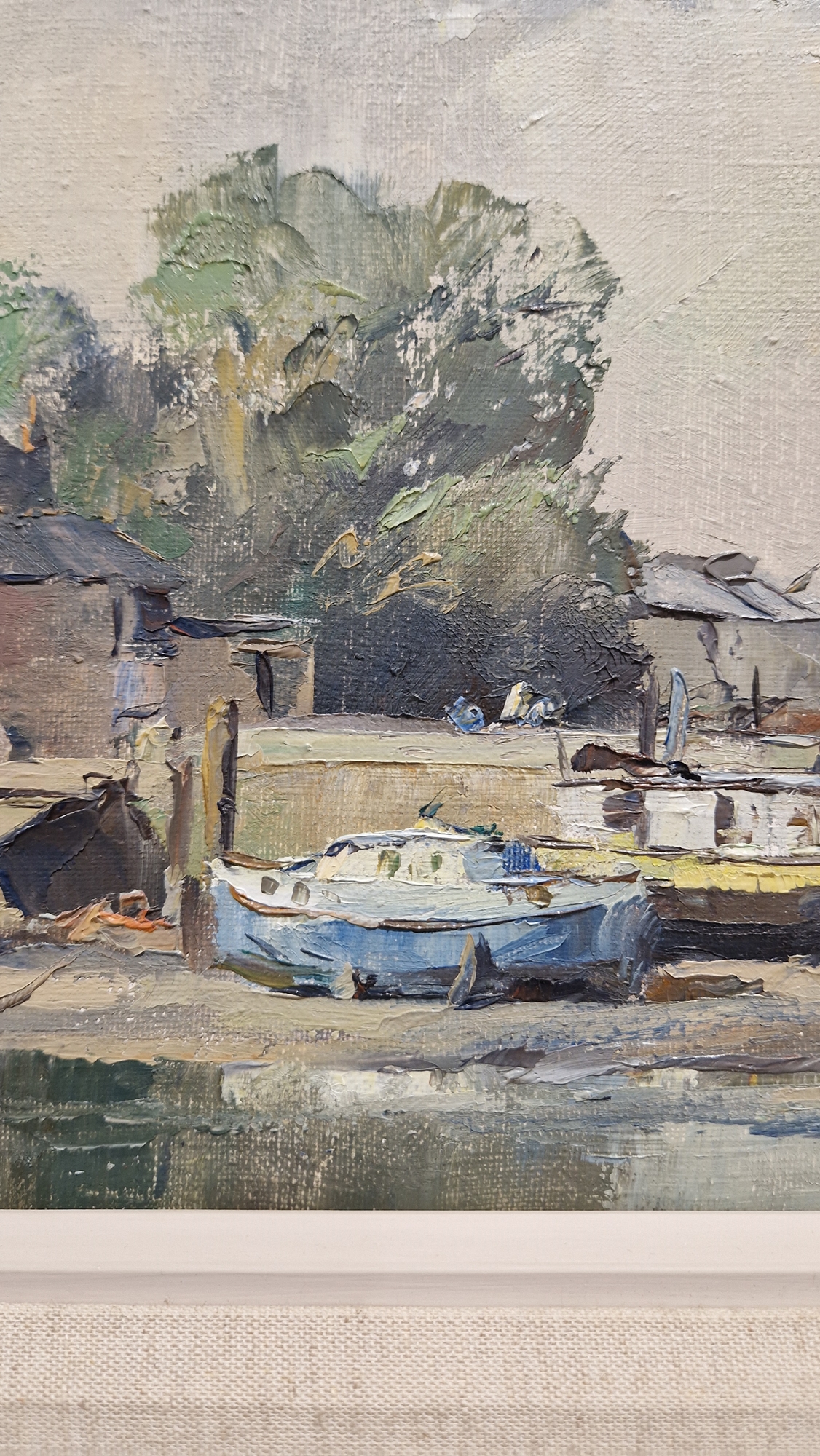 Trevor Chamberlain ROI RSMA (b.1933) Oil on canvas "The Waterfront at Hammersmith", signed and dated - Image 13 of 20
