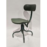 20th century industrialist bu-al machinist's swivel chair on four tubular metal legs, 75cm high