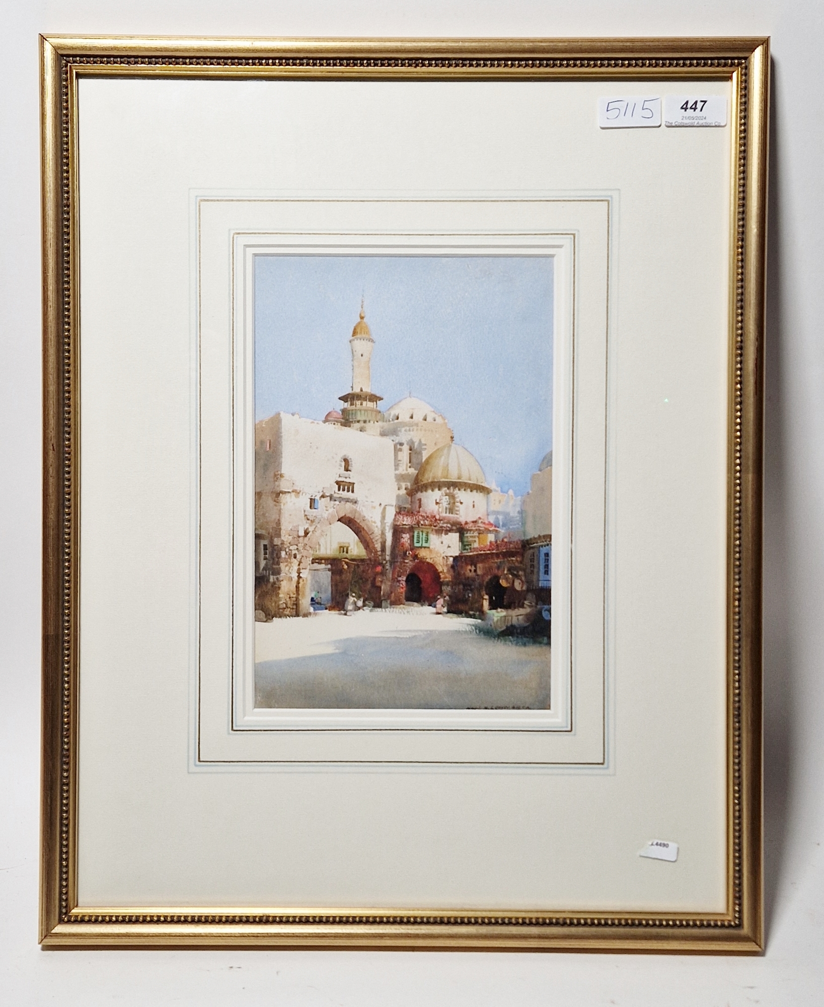 Noel Harry Leaver A.R.C.A. (1889-1951) Watercolour Moroccan street scene, signed lower right, framed - Bild 2 aus 3