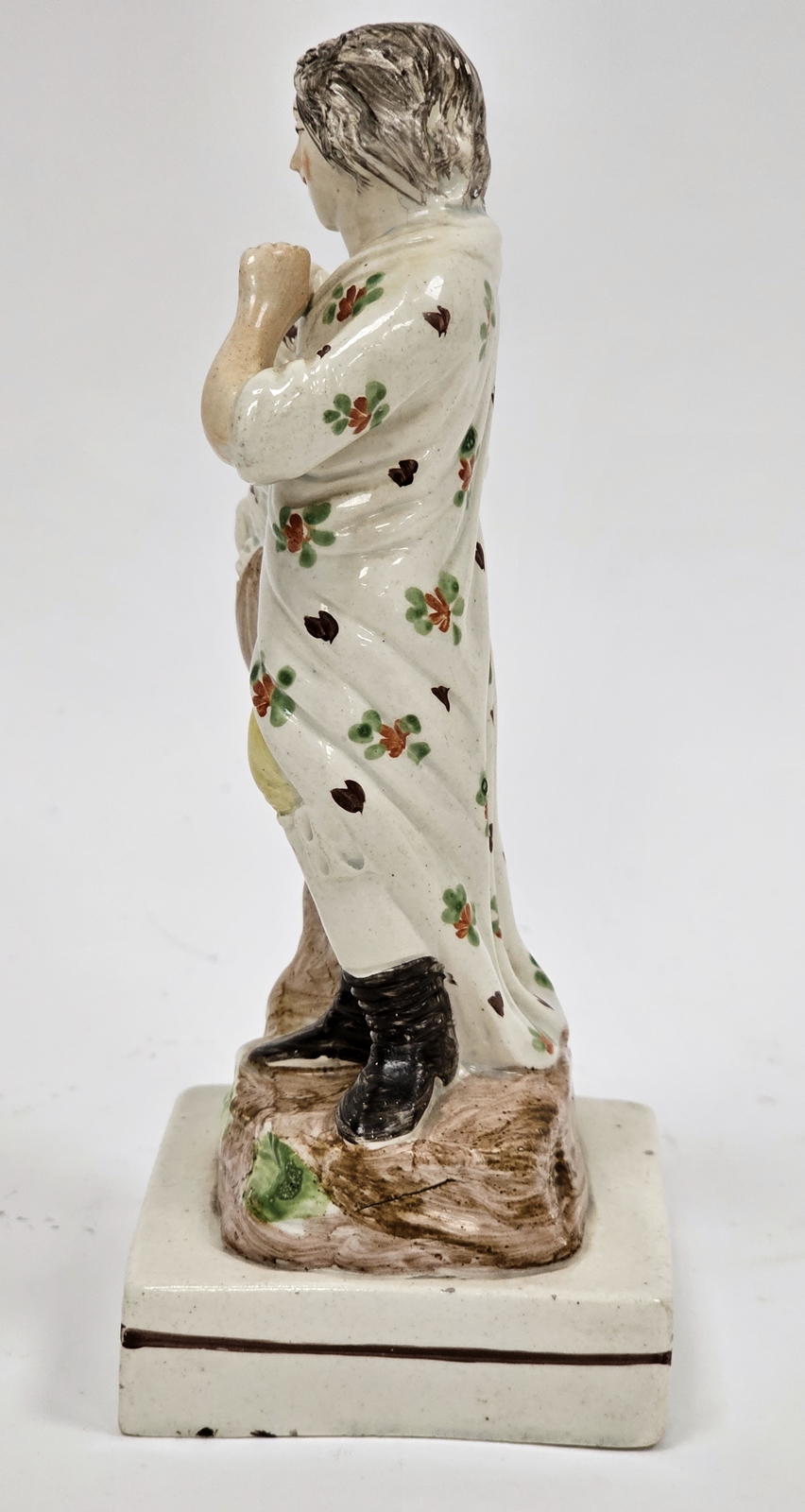 Theophilus Smith Staffordshire pearlware figure of a man and hound, late 18th century, impressed T. - Image 3 of 4