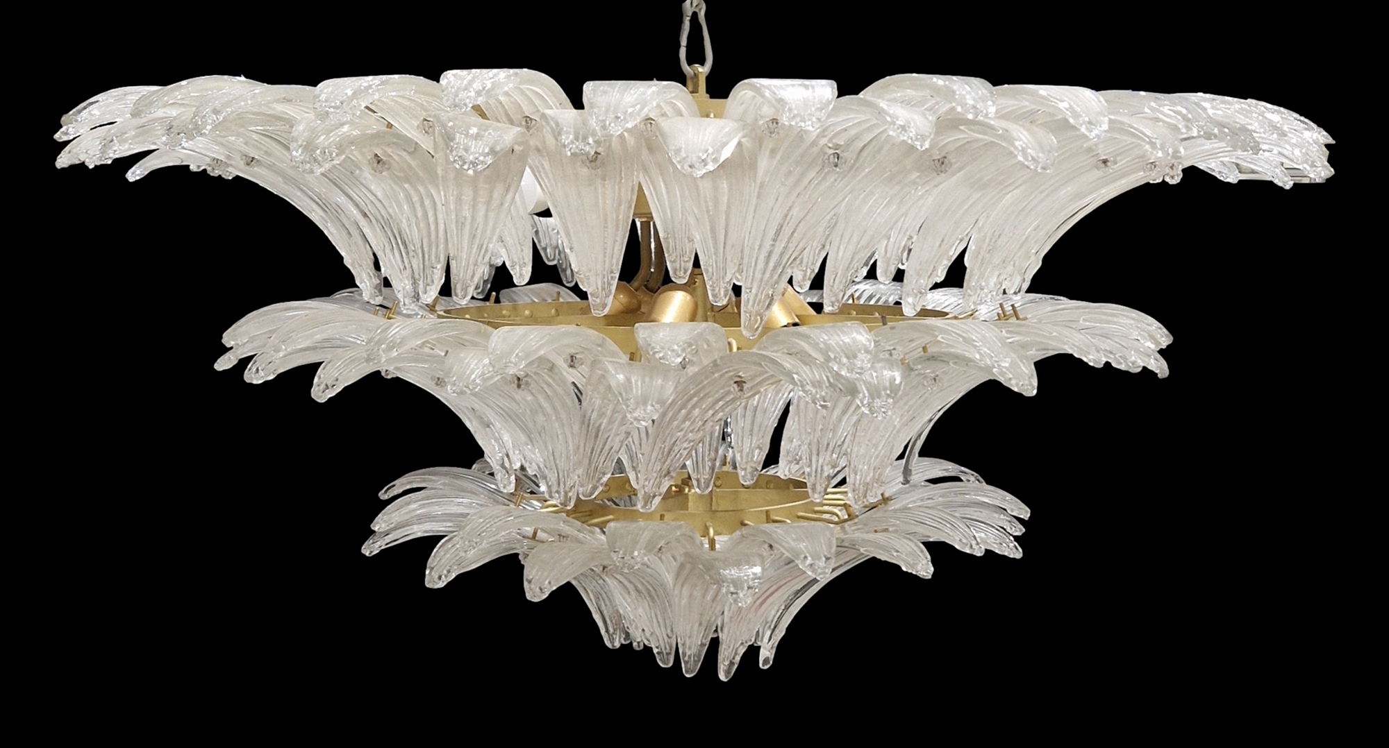 Barovier & Toso Murano glass 'Palmette' three tier suspension lamp/electrolier, model number 5310-6, - Image 2 of 2