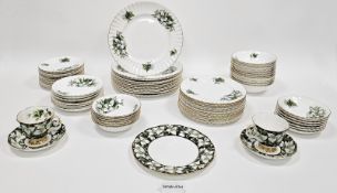 Royal Albert composite bone china Trillium part tea and dinner service, printed factory marks,