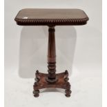 William IV mahogany occasional table, rectangular with gadrooned carved border, on turned and