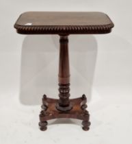 William IV mahogany occasional table, rectangular with gadrooned carved border, on turned and