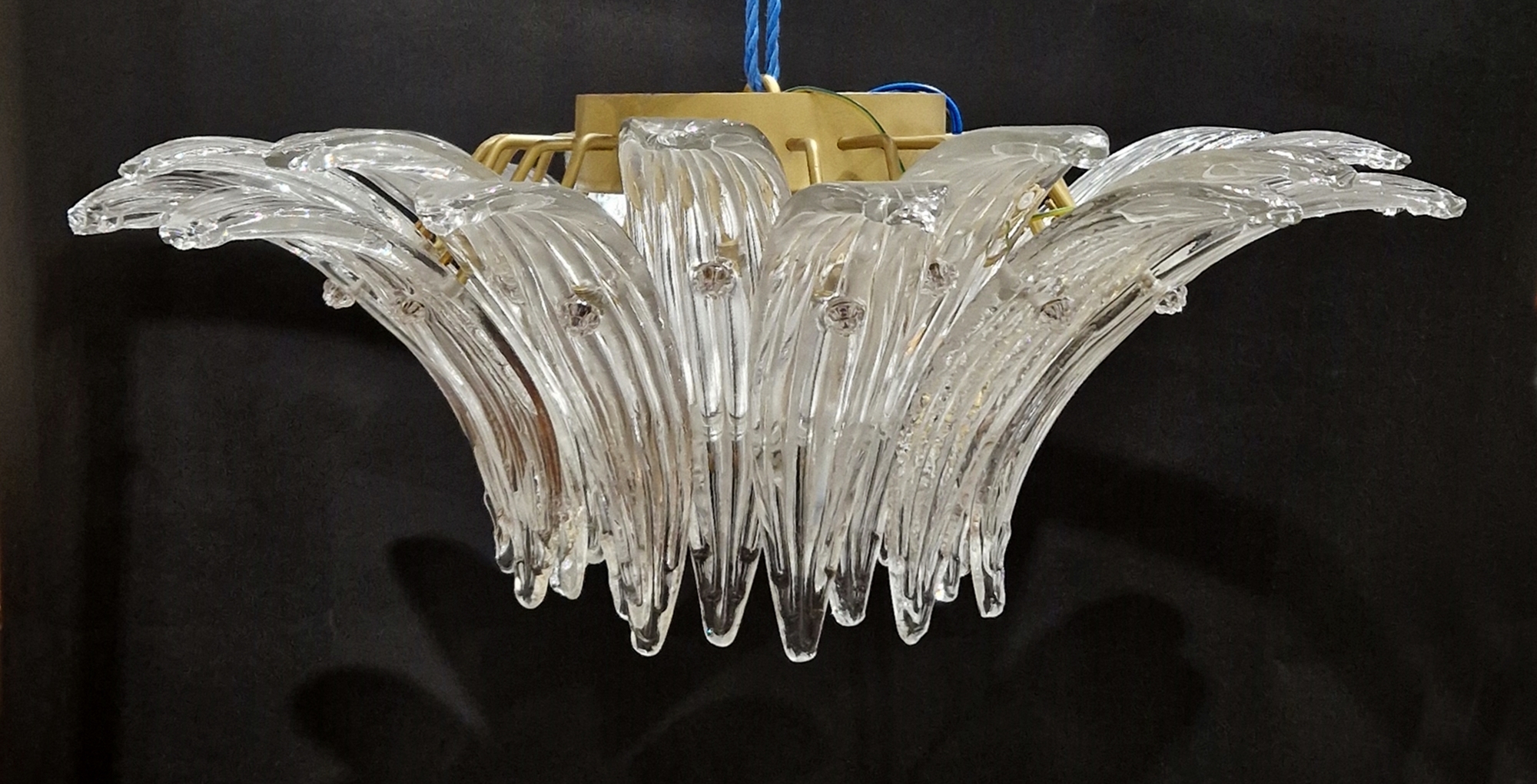 Barovier & Toso Murano glass 'Palmette' suspension lamp/electrolier, 5310 series, in the form of - Bild 2 aus 2