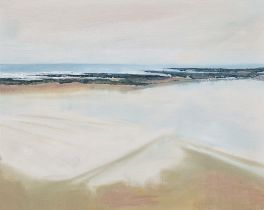 Angie Spence (20th century) Oil on panel "Winter Beach 2", initialled lower right, signed, titled